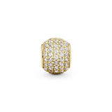 Abstract pave gold charm with cubic zirconia