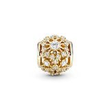 Openwork decorative charm in 14k with clear cubic zirconia