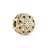 Flower gold clip with clear cubic zirconia