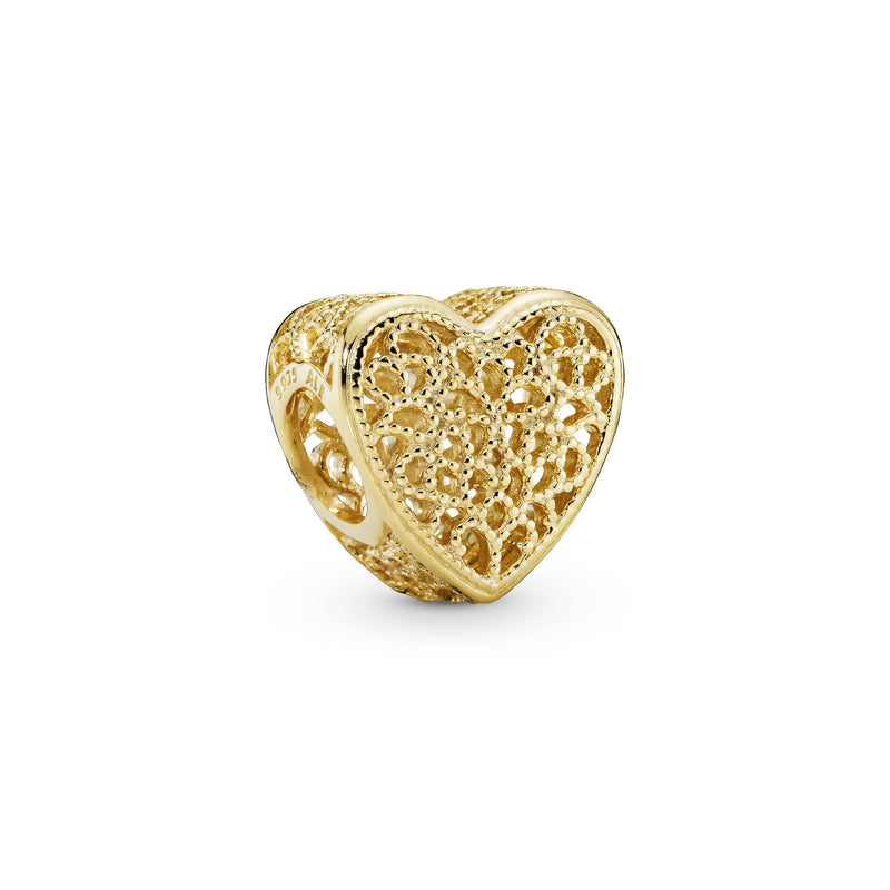 Openwork heart 14k Gold Plated  charm