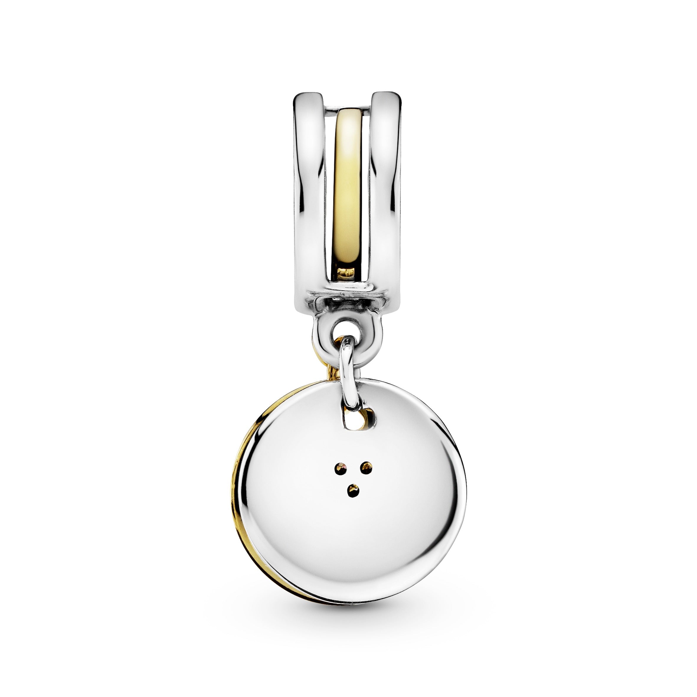 Love you more 14k Gold Plated  and silver split dangle with clear cubic zirconia