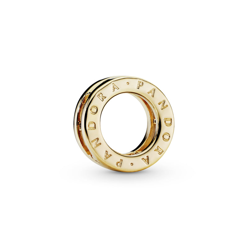 PANDORA Reflexions logo clip charm in 14k Gold Plated