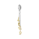 Chained loved 14k Gold Plated  and silver dangle