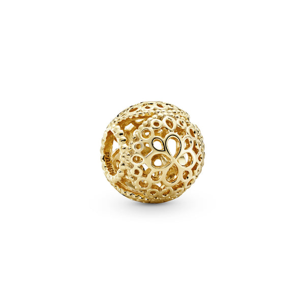 Openwork flower 14k Gold Plated  charm