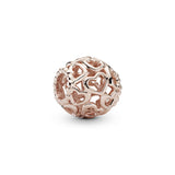 Openwork hearts 14k Rose Gold-plated charm