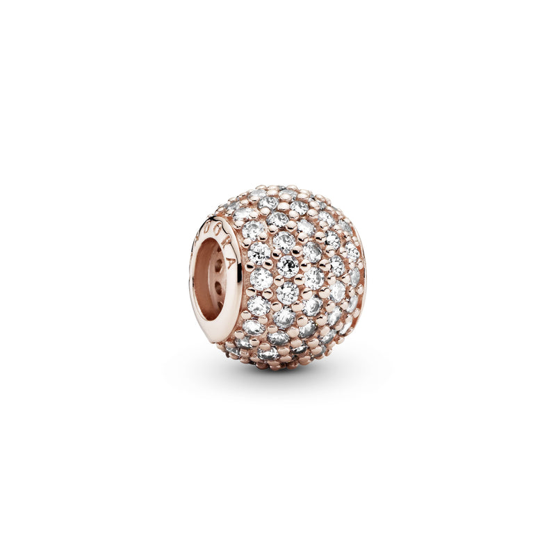 Abstract pave 14k Rose Gold-plated charm with cubic zirconia