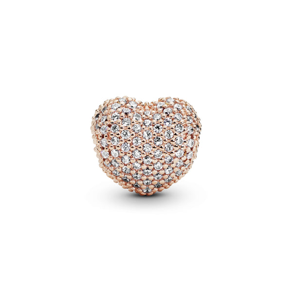 PANDORA Rose heart clip with clear cubic zirconia