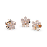 Daisy pave 14k Rose Gold-plated charm with clear cubic zirconia