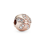 Daisy 14k Rose Gold-plated clip with clear cubic zirconia