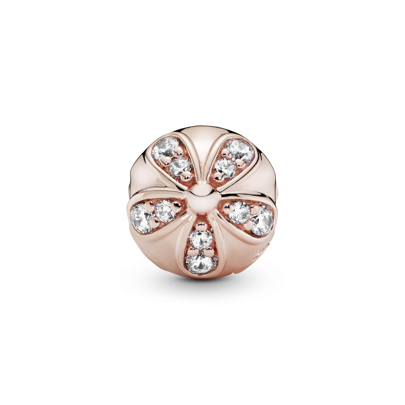 Daisy 14k Rose Gold-plated clip with clear cubic zirconia