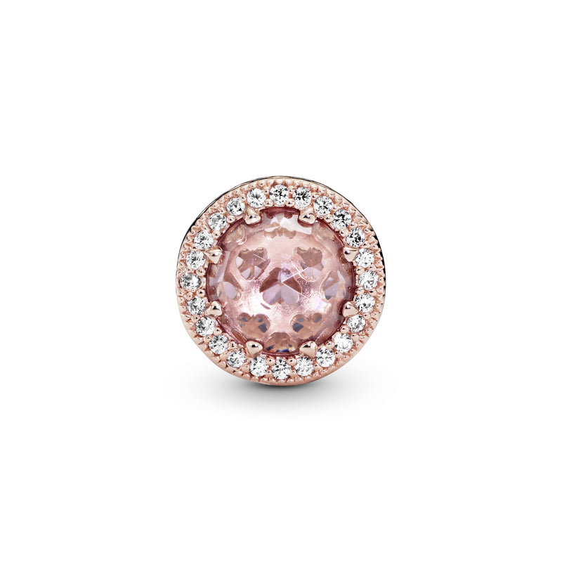 PANDORA Rose charm with blush pink crystal and clear cubic zirconia