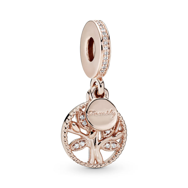 PANDORA Rose family tree dangle with clear cubic zirconia