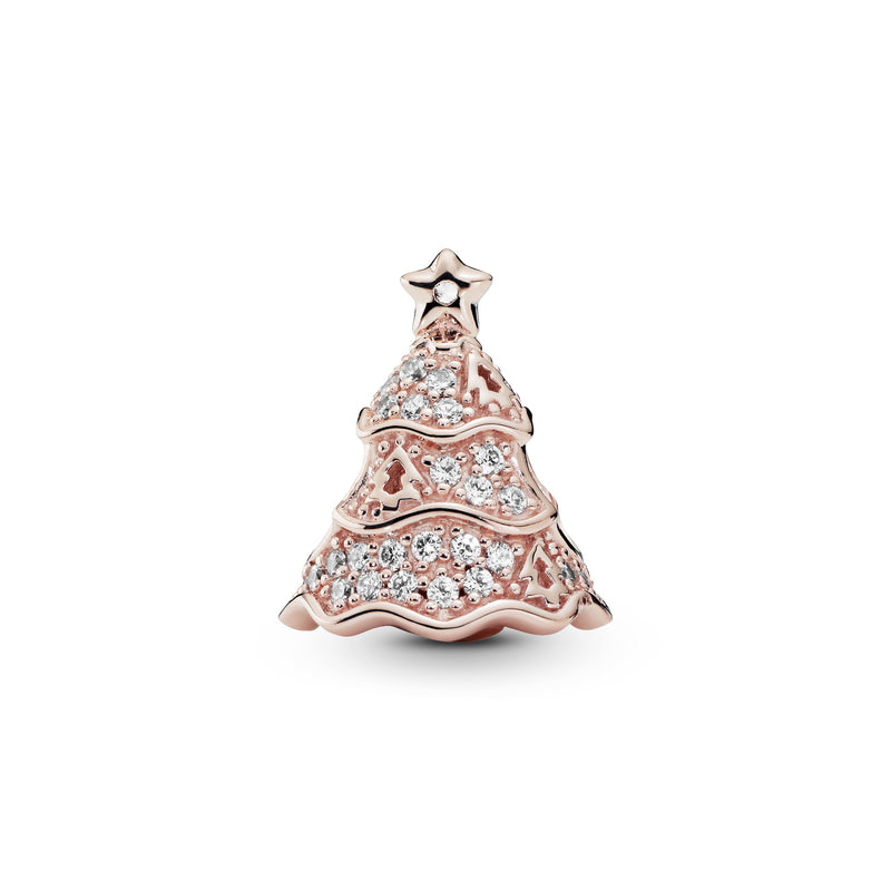 PANDORA Rose Christmas tree charm with clear cubic zirconia