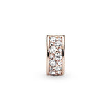 PANDORA Rose clip with clear cubic zirconia and silicone grip