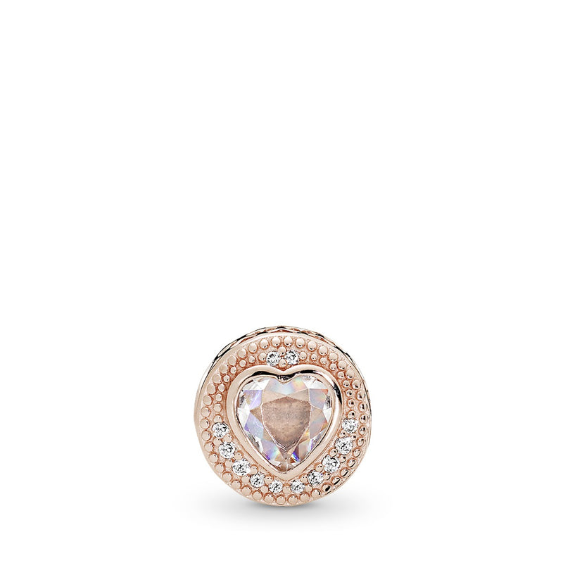 COMPASSION ESSENCE COLLECTION charm in 14k Rose Gold-plated with clear cubic zirconia