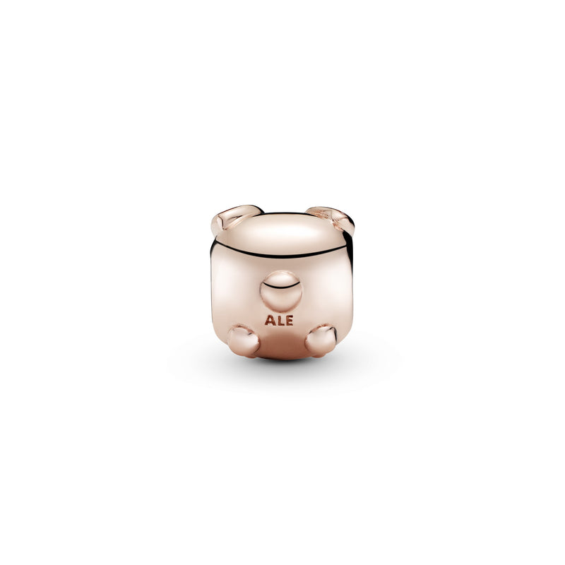 Rabbit 14k Rose Gold-plated charm with pink enamel and clear cubic zirconia