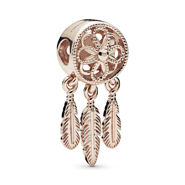 Dream catcher 14k Rose Gold-plated charm