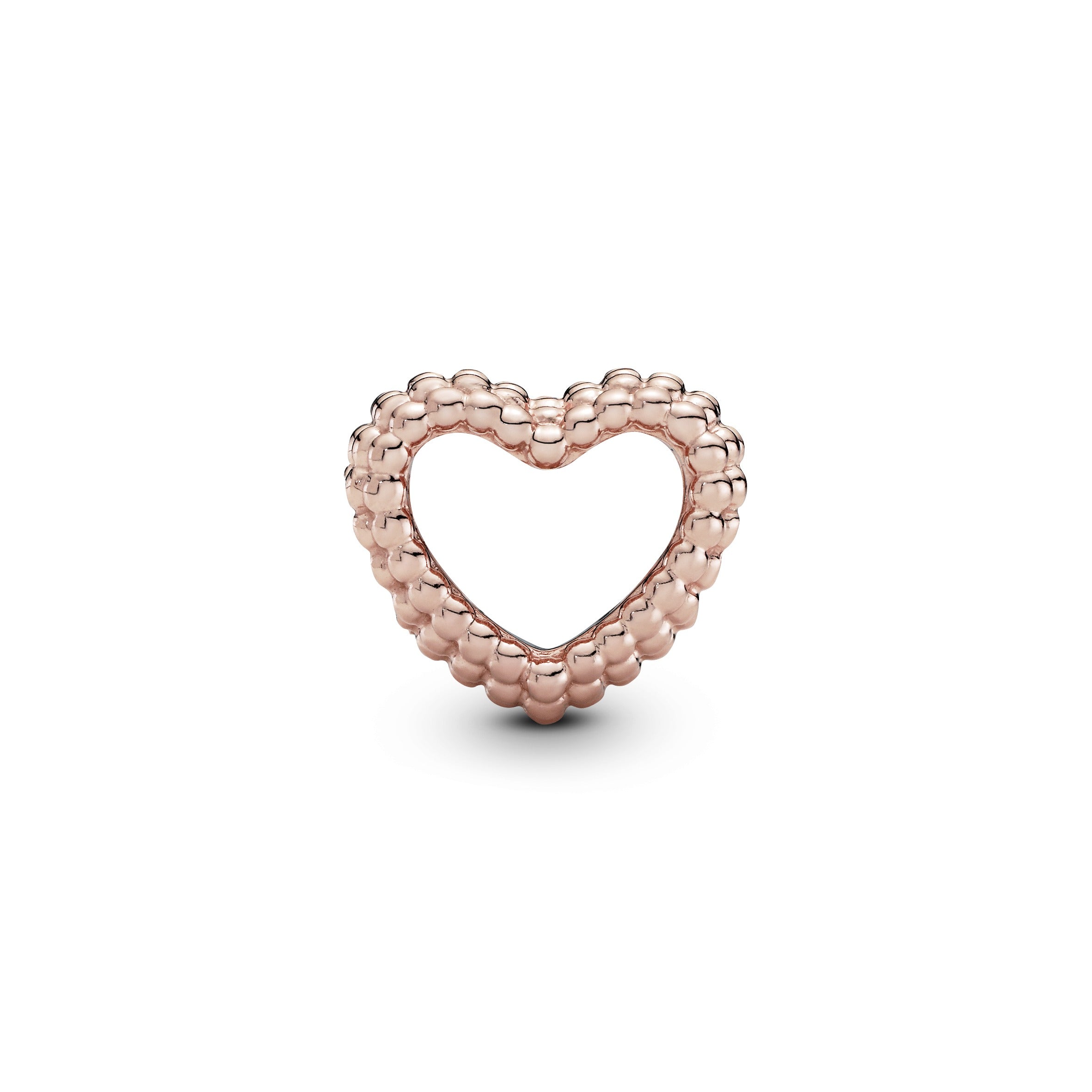 Beaded heart 14k Rose Gold-plated charm