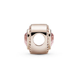 Heart 14k Rose Gold-plated charm with pink mist crystal