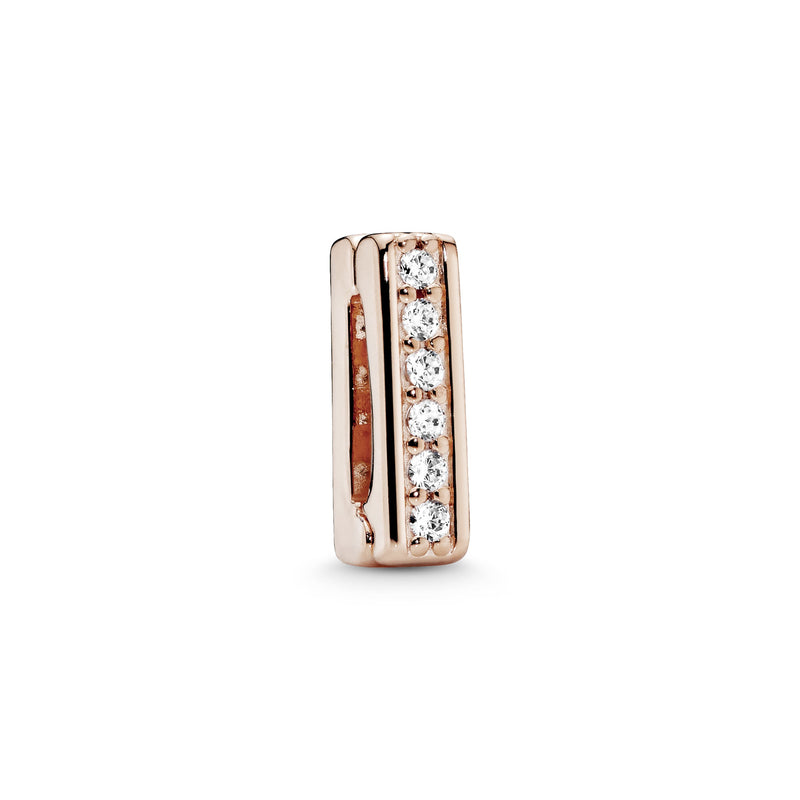 PANDORA Reflexions clip charm in 14k Rose Gold-plated with clear cubic zirconia