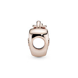 Heart padlock and key 14k Rose Gold-plated charm