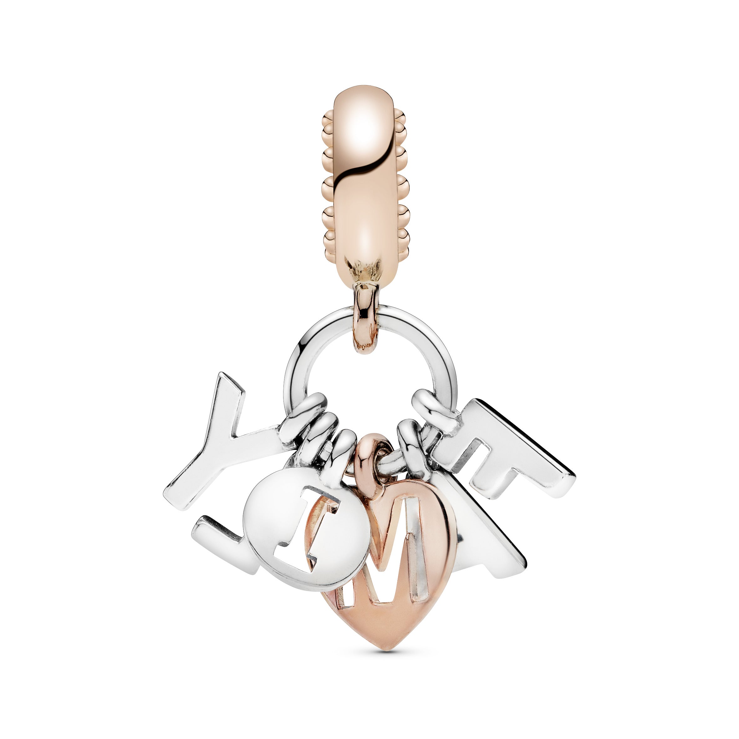 Family 14k Rose Gold-plated and silver dangle with clear cubic zirconia