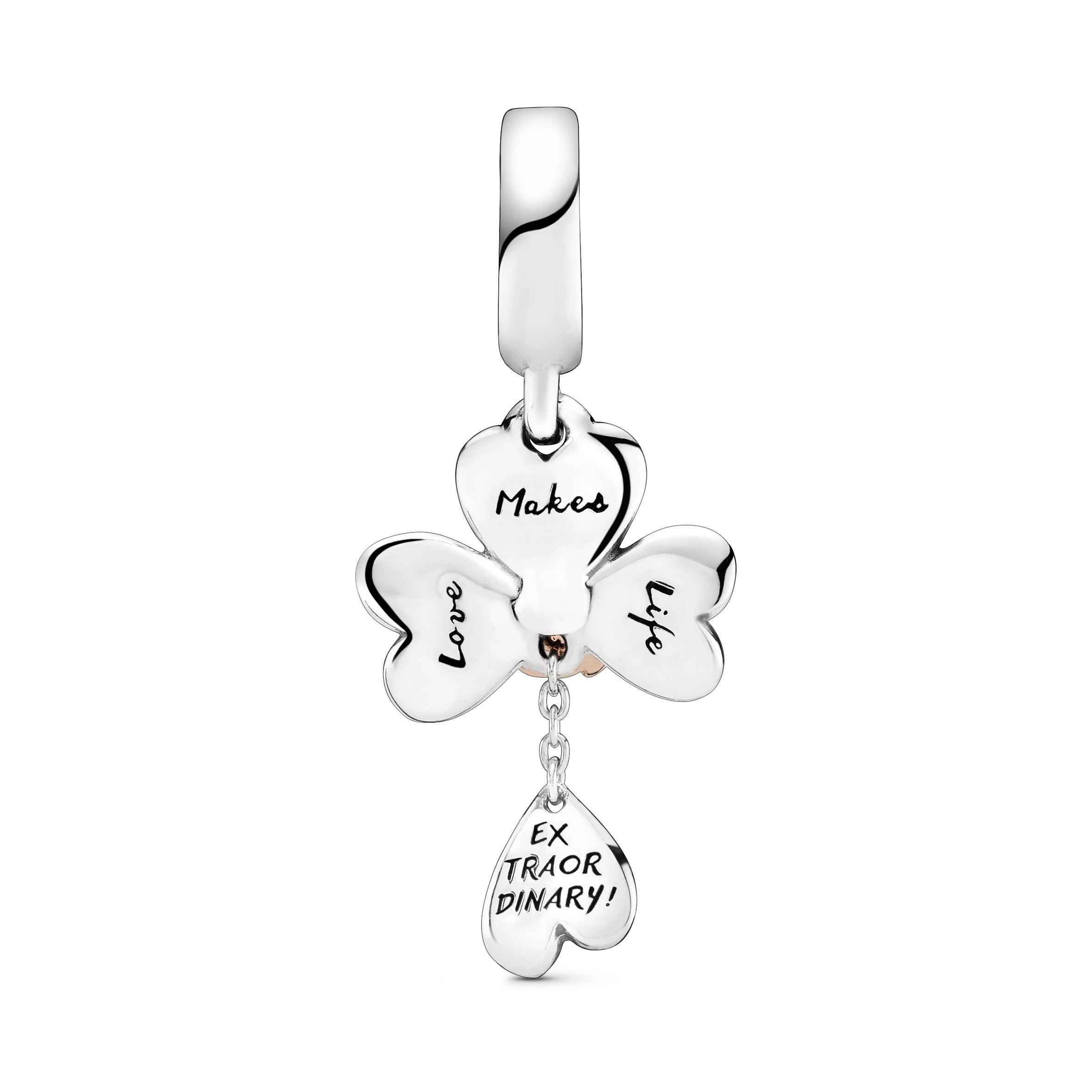 Clover and ladybird 14k Rose Gold-plated and silver dangle