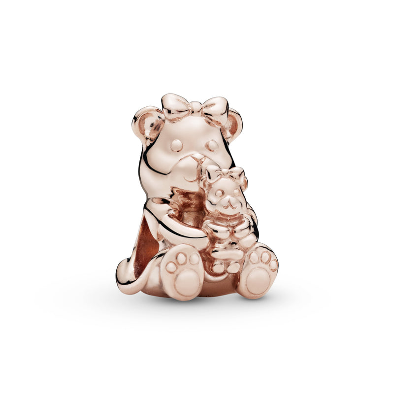 Mother and child teddy bear 14k Rose Gold-plated charm