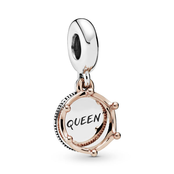Crown sterling silver and 14k Rose Gold-plated dangle