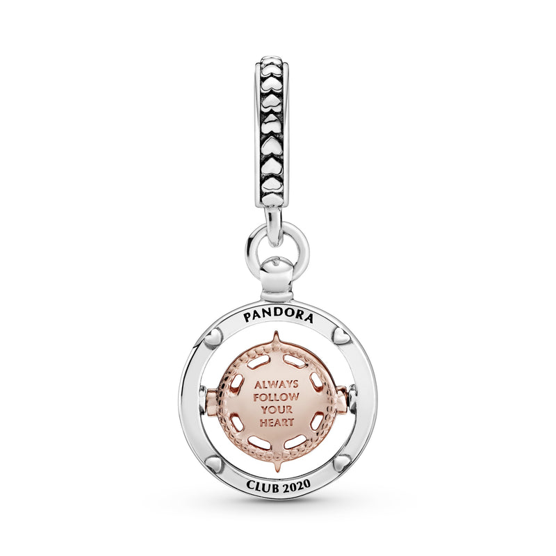 Pandora Club 2020 sterling silver and 14k Rose Gold-plated dangle with 0.01 ct TW h/vs diamond