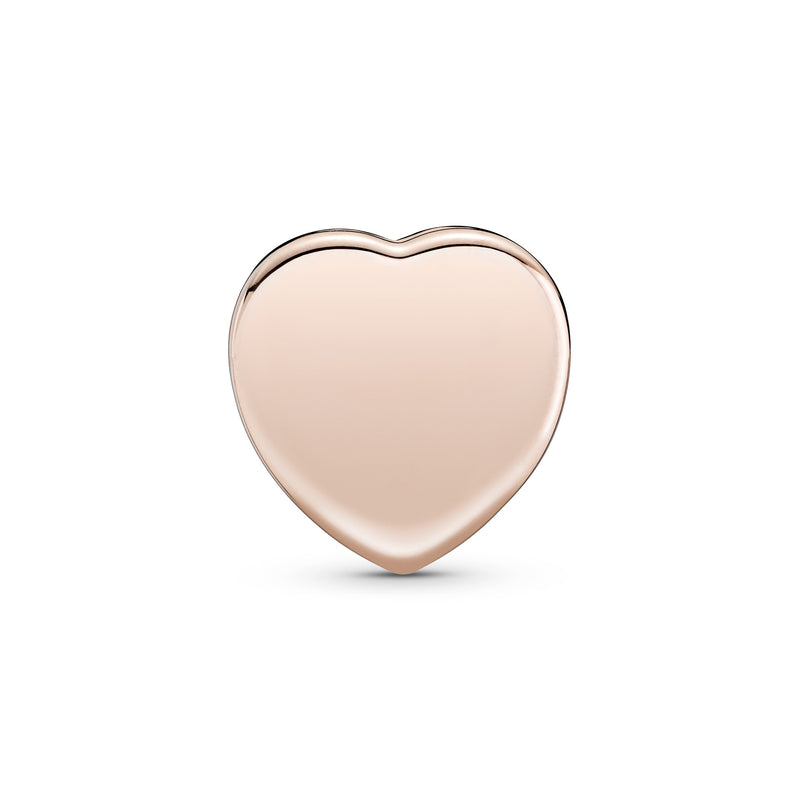 Heart 14k Rose Gold-plated clip charm with clear cubic zirconia