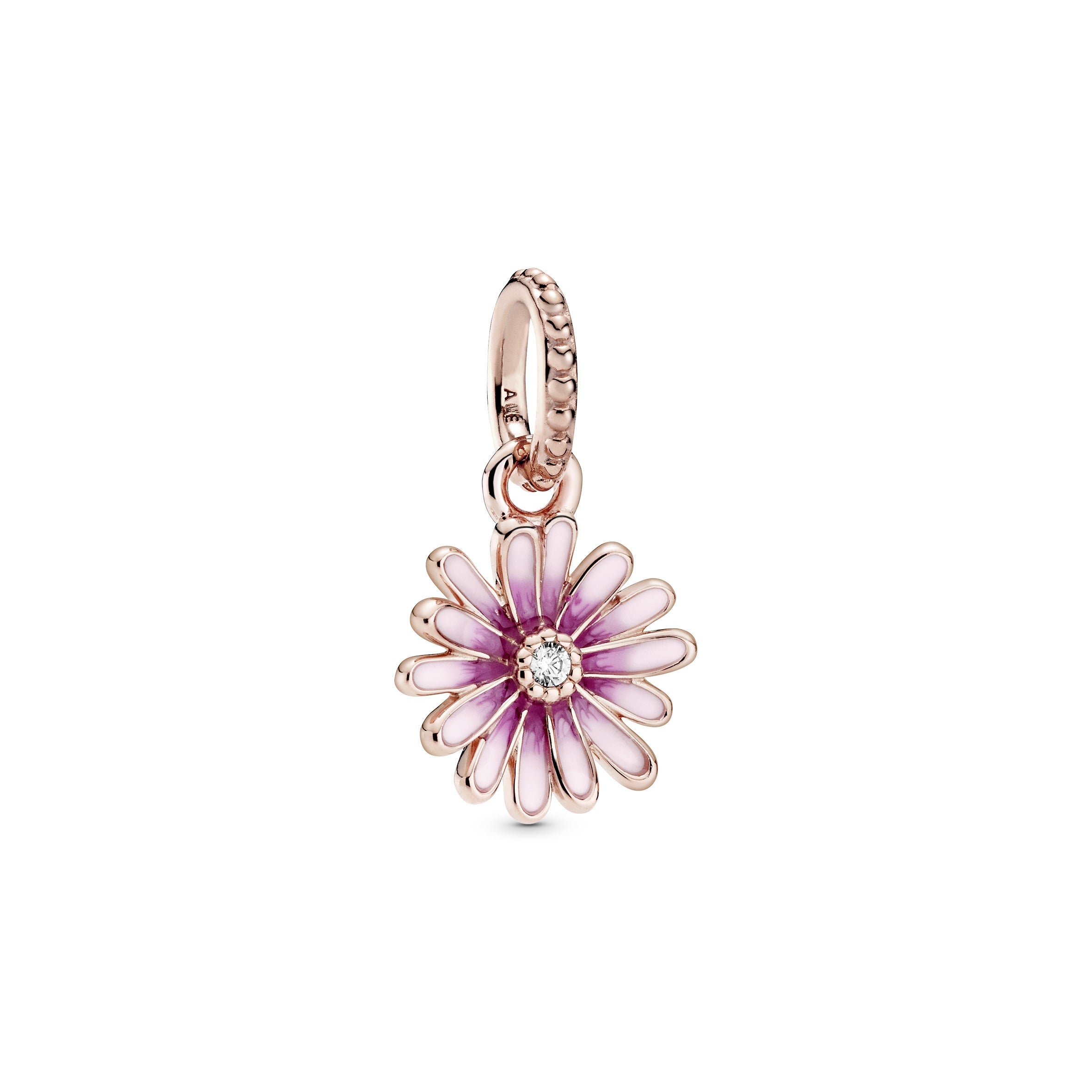 Pink Daisy Flower Dangle Charm - Main Image