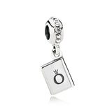 Passport silver dangle with cubic zirconia