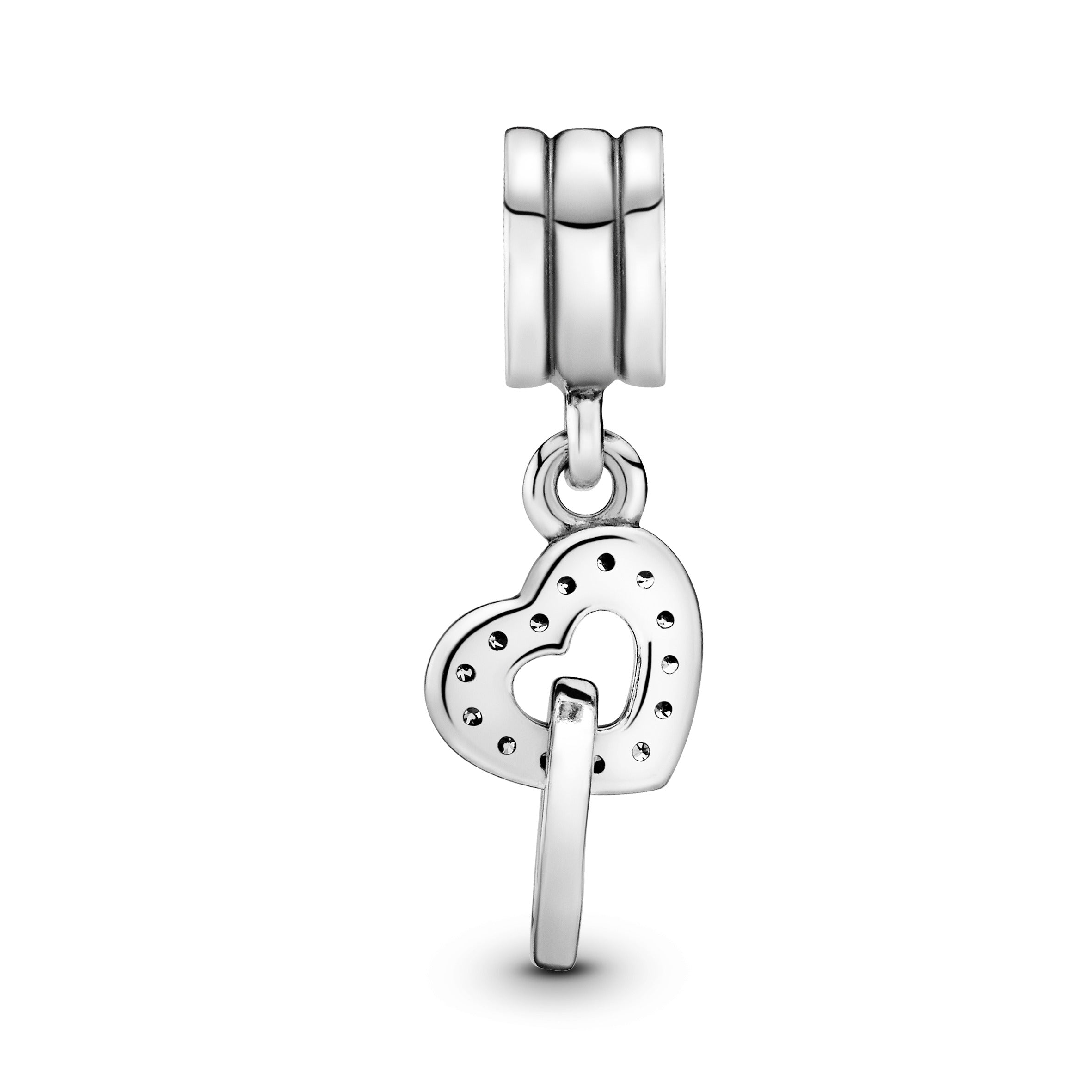 Hearts silver dangle with cubic zirconia
