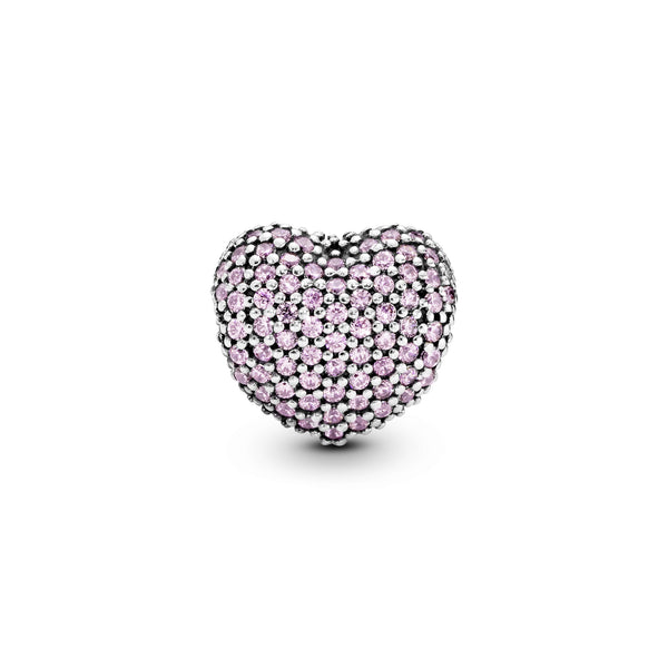 Pink Pavé Heart Clip Charm