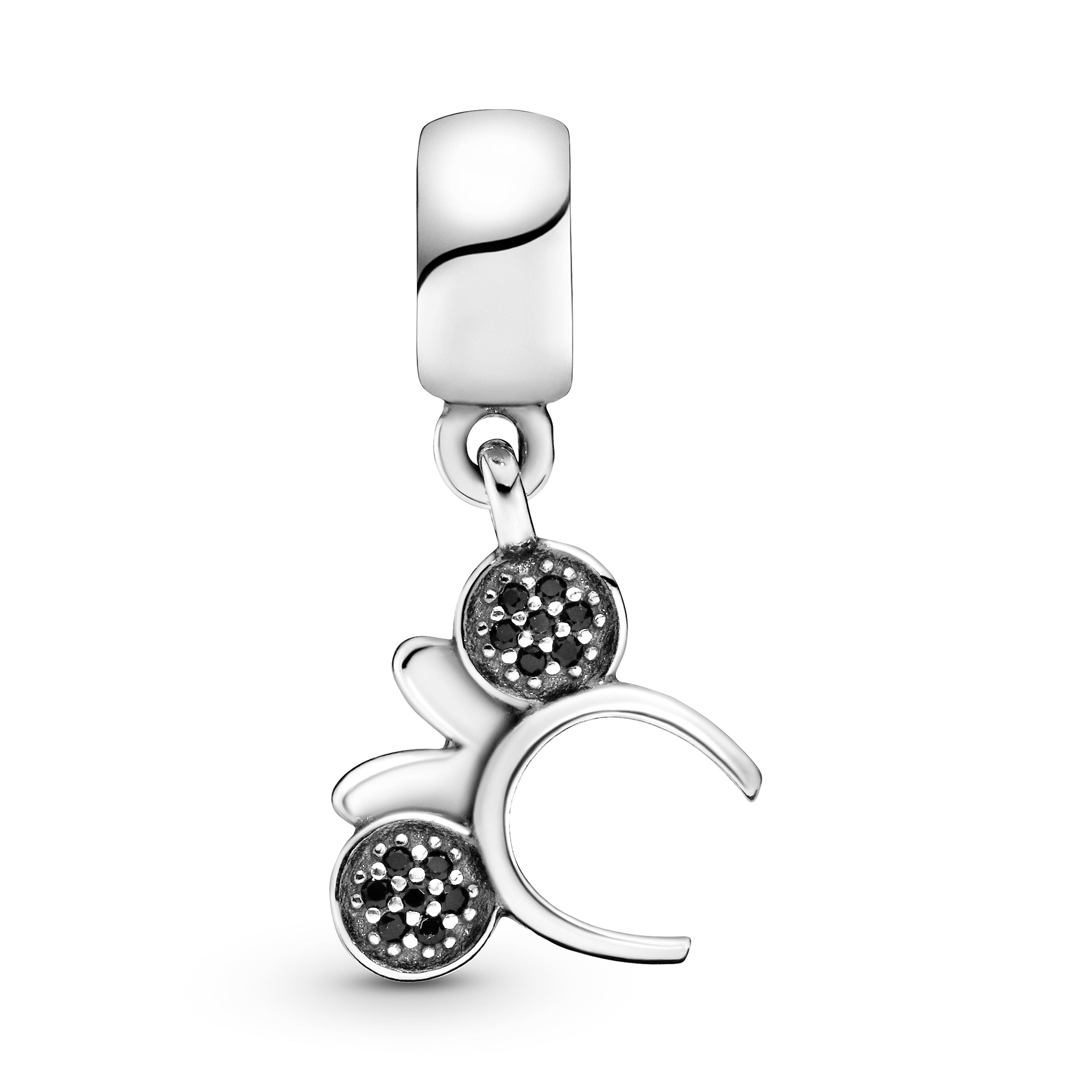 Disney Minnie headband silver dangle with black crystal, red and clear cubic zirconia