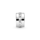Silver clip with clear cubic zirconia