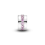 Silver clip with pink cubic zirconia