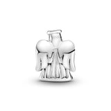 Angel silver charm with clear cubic zirconia