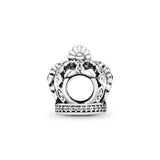 Crown silver charm with clear cubic zirconia
