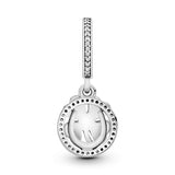 Good luck silver dangle with clear cubic zirconia