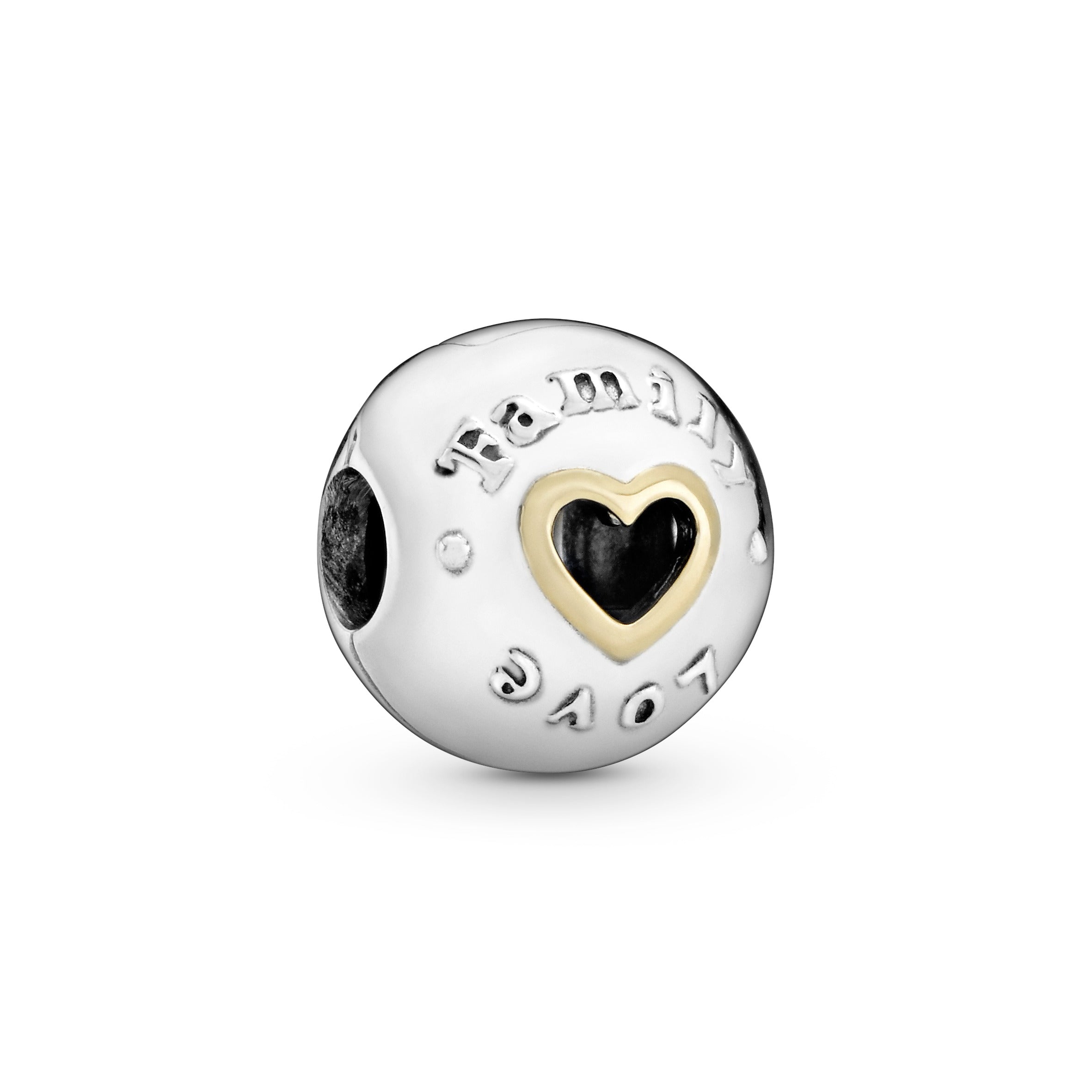 Family love silver clip with 14k
