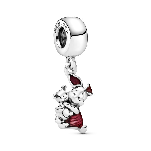 Disney Piglet silver dangle with pink enamel