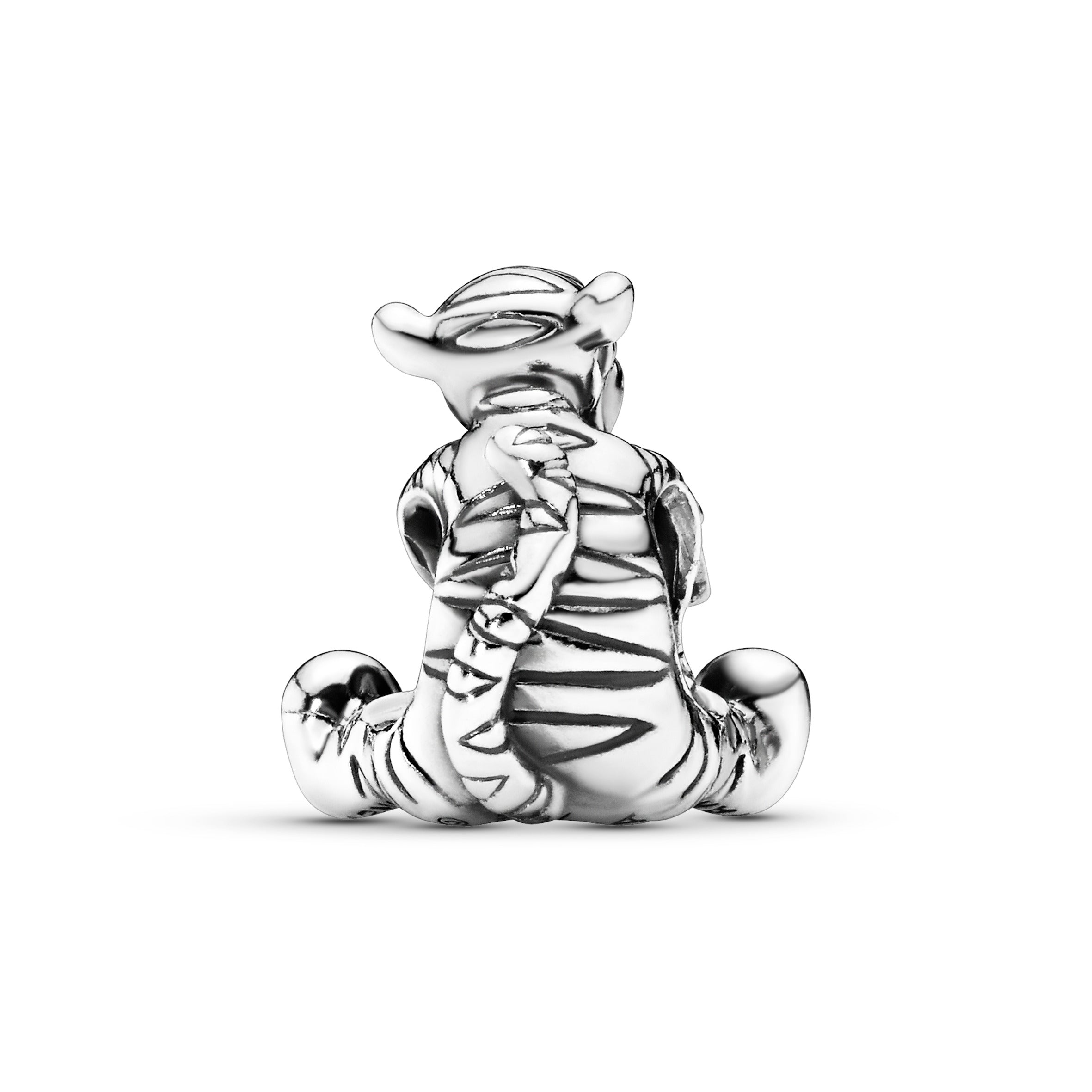 Disney Tigger silver charm with pink enamel