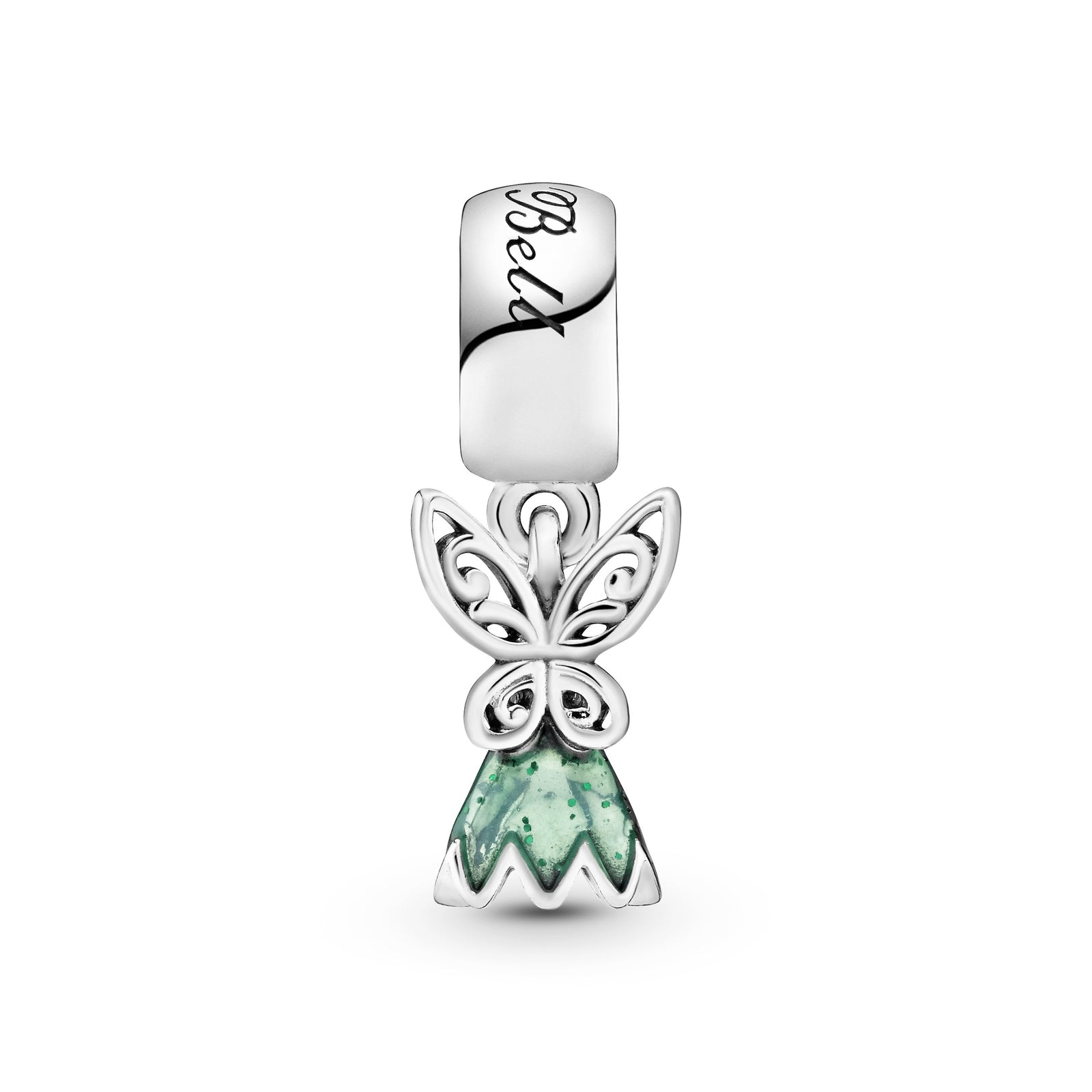 Disney Tinker Bell silver dangle with green enamel Pandora Jordan