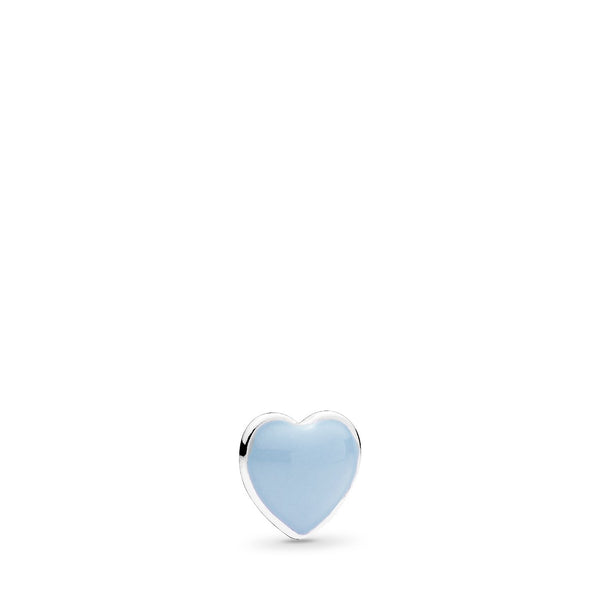Heart silver petite element with blue enamel