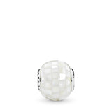 GENEROSITY ESSENCE COLLECTION charm in silver with mosaic of white mother of pearl and white acrylic