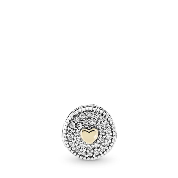 AFFECTION ESSENCE COLLECTION charm in silver with 14k and clear cubic zirconia