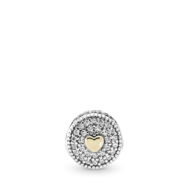 AFFECTION ESSENCE COLLECTION charm in silver with 14k and clear cubic zirconia