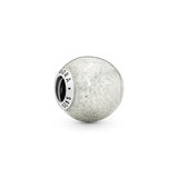 Silver charm with silvery glitter enamel